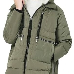Bagatelle Women's Olive Long Puffer Jacket